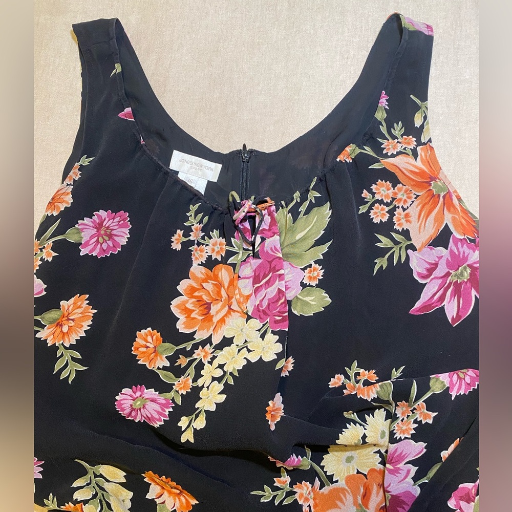 Vintage 90s Jones New York Sport Silk Floral Maxi Dress Sz 16 - LIKE NEW!